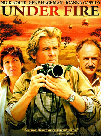 Bajo el fuego, Nick Nolte, Joanna Cassidy, Gene Hackman, Ed Harris, Richard Masur, Rene Enriquez, Hamilton Camp, Alma Martinez, Holly Palance, Ella Laboriel
