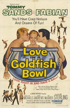 Love in a Goldfish Bowl, Tommy Sands, Fabian, Jan Sterling, Toby Michaels, Edward Andrews, John McGiver, Majel Barrett, Shirley O'Hara Krims, Shirley O'Hara, Robert Patten