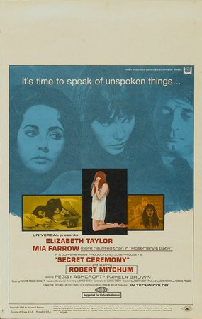 Ceremonia secreta, Elizabeth Taylor,Mia Farrow,Robert Mitchum,Peggy Ashcroft,Pamela Brown,Michael Strong,Robert Douglas