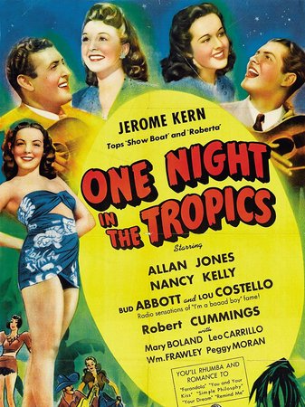 Noche en el trópico, Bud Abbott,Lou Costello,Allan Jones,Robert Cummings,Nancy Kelly,Mary Boland,Peggy Moran,William Frawley,Leo Carrillo,Don Alvarado