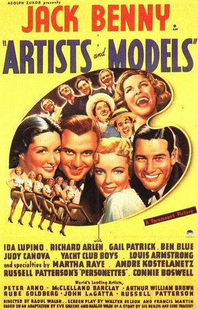 Artistas y modelos, Ida Lupino,Richard Arlen,Jack Benny,Gail Patrick,Ben Blue,Judy Canova,Cecil Cunningham,Donald Meek,Hedda Hopper,Sandra Storme